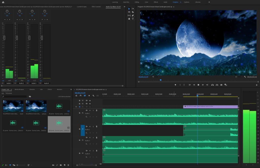 Working with stem files in Adobe Premiere Pro