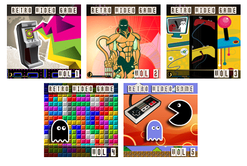 5 albums of royalty-free retro video game style music.