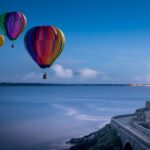 Hot Air Balloons by a lighthouse